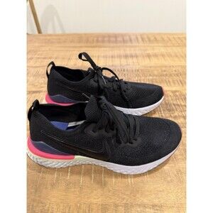 Nike Epic React Flyknit 2 Black Running Shoes Comfort BQ8927-003 Womens Size 9.5